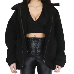 I.AM.GIA Pixie Coat Black Sherpa Teddy Jacket XS